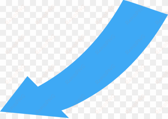 curved, wide directional arrow pointing to the lower - blue curved arrow transparent background