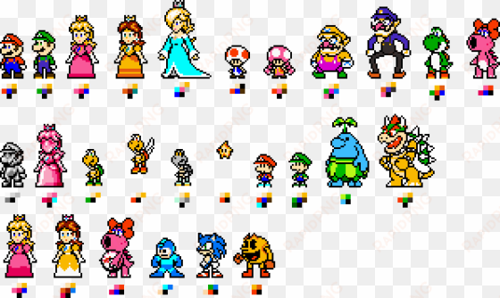 Custom 8-bit Mario Characters By Geno2925 - Super Mario 8 Bit Characters transparent png image
