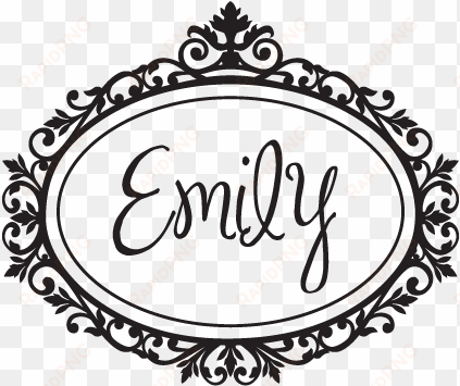 custom name and elegant frame wall decal - black elegant frame png