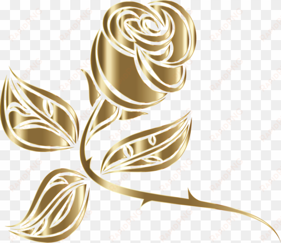 Cut Flowers Rose Thorns Spines And Les Drawing - Роза Золотая Клипарт transparent png image