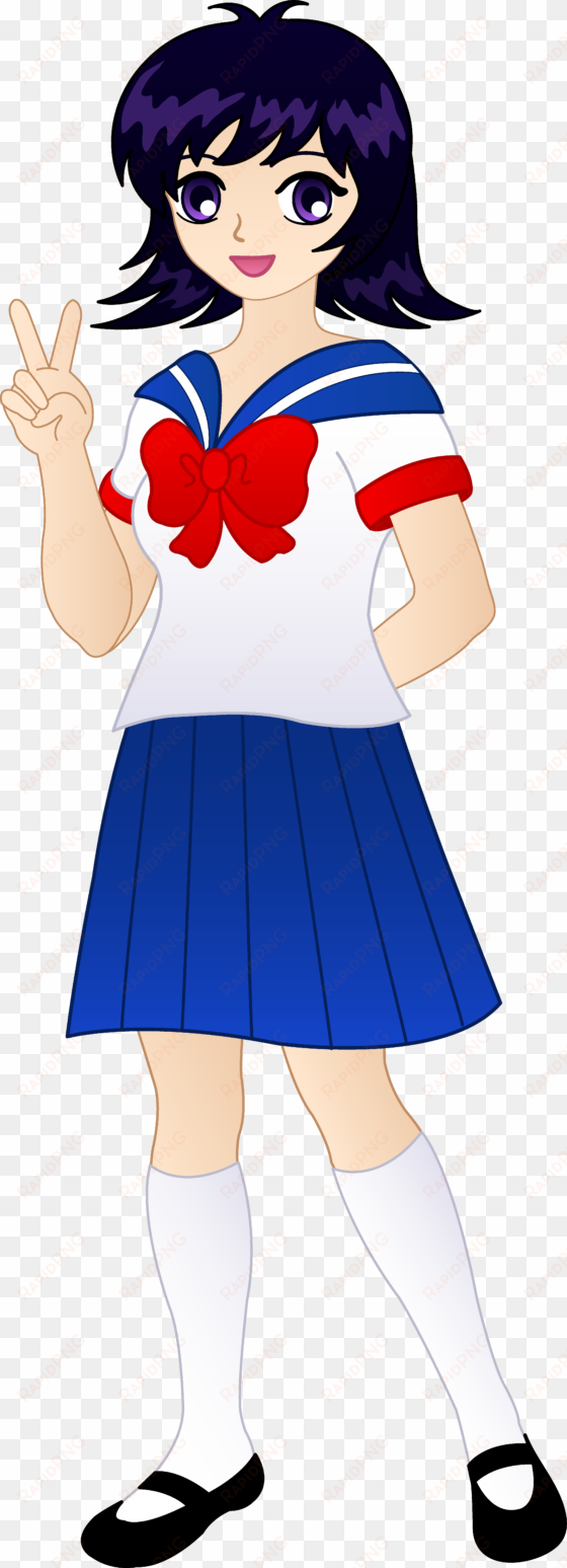 cute anime school girl - anime school girl clipart