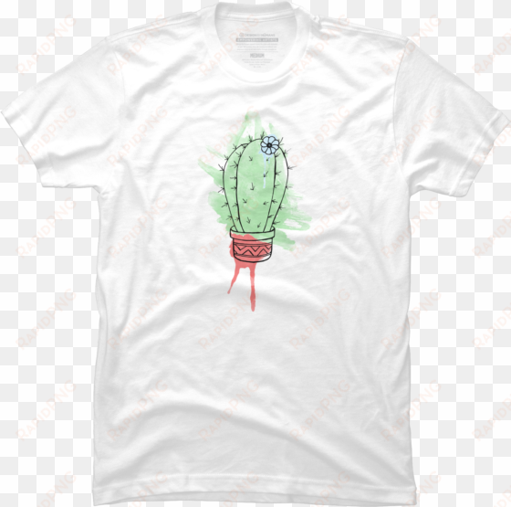 cute cactus watercolor men's t-shirt - clothing
