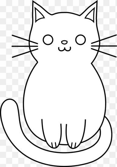 Cute Cat Clipart Free Images - Easy Cat Lineart transparent png image