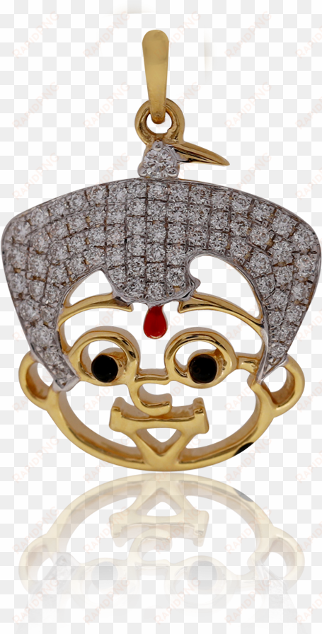 cute chota bheem gold pendant - dithi studio