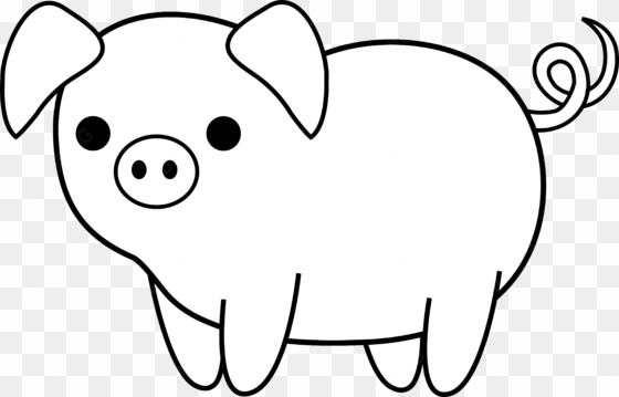 Cute Colorable Piglet - Pig Cartoon Black And White transparent png image