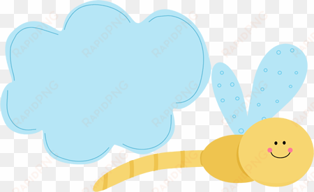 cute dragonfly clipart dragonfly flying under cloud - july month