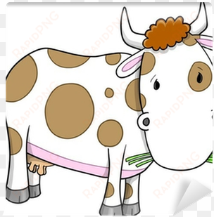 Cute Farm Cow Vector Illustration Art Wall Mural • - Cattle transparent png image