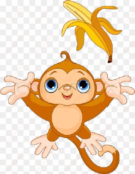 cute funny cartoon baby monkey clip art images - animated clipart transparent background