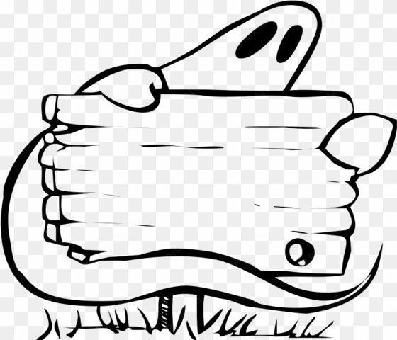 cute ghost clipart - ghost with sign