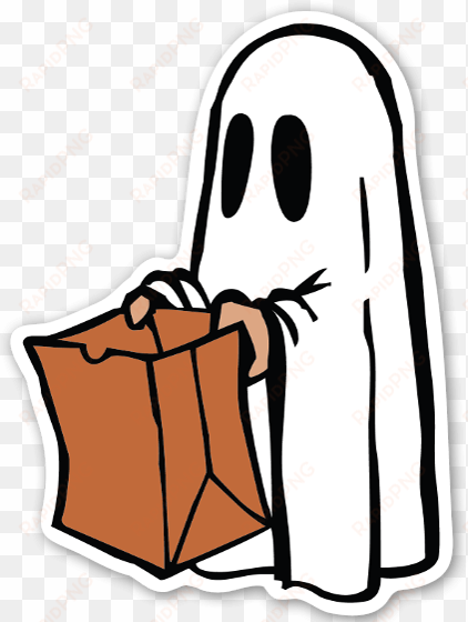 cute ghost sticker - happy halloween please take two sign