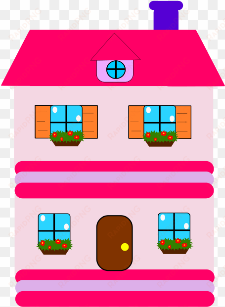 cute house clipart free clipart images - pink dollhouse clipart