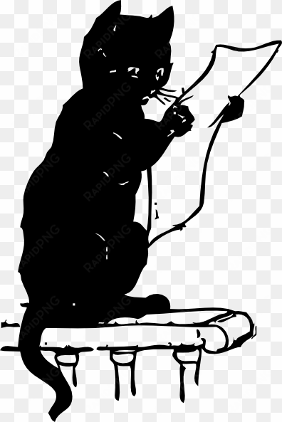 cute lighthouse clipart - black cat reading clipart
