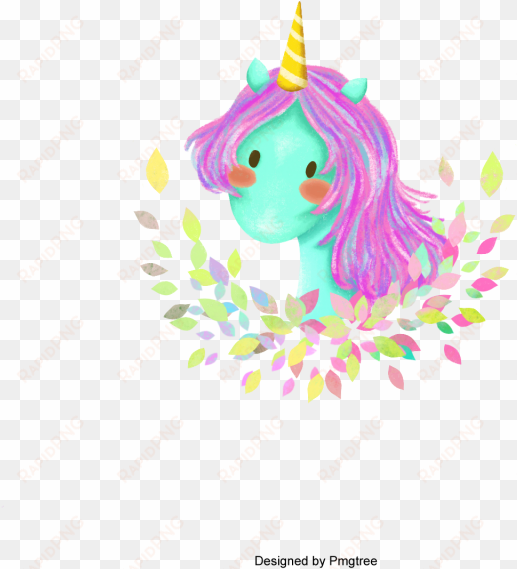 cute magical unicorn head vector design, unicorn, head, - vector graphics