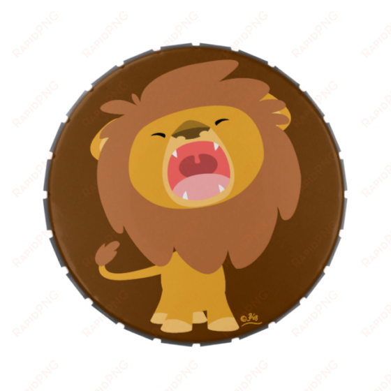 cute mighty roaring lion cartoon candy tin - roaring lion cartoon