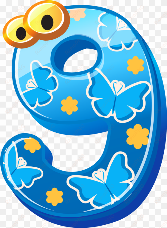cute numbers clipart - cute number 9 clipart