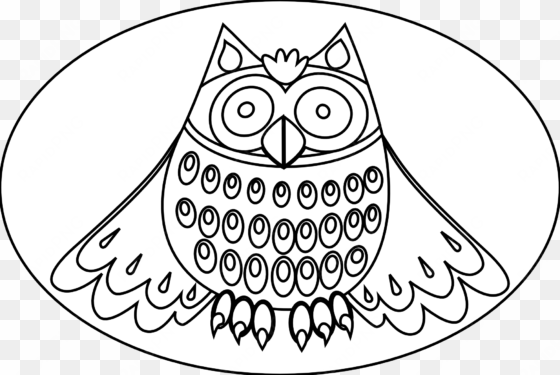 cute owl black white line art 999px 167 - burung hantu hitam putih