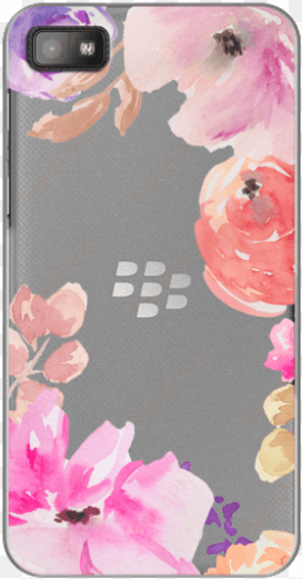 cute painted flowers / watercolor flowers iphone fresca - naztech pc and tpu cover with raised knobs for blackberry