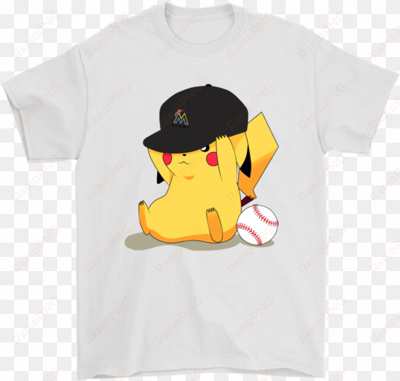 cute pikachu miami marlins baseball sports shirts - shirt