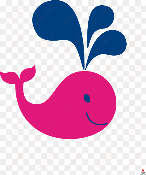 cute pink and navy whale clip art - pink and navy whale