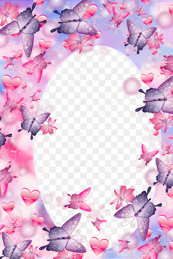 cute pink and purple butterfly frame - pink and purple frames