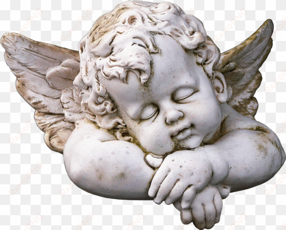 cute sleeping angel statue - statue png