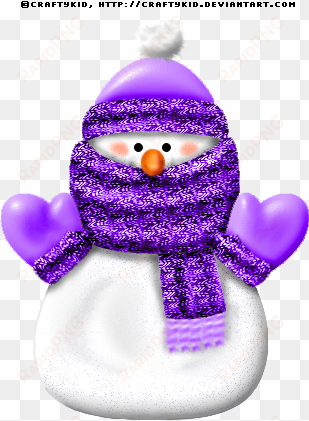 cute snowman png - snowman with purple scarf