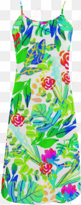 cute tropical watercolor flowers alcestis slip dress - cafepress jungle watercolor flowers f full/queen duvet
