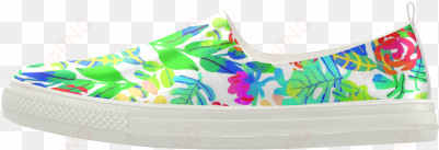 cute tropical watercolor flowers apus slip-on microfiber - slip-on shoe