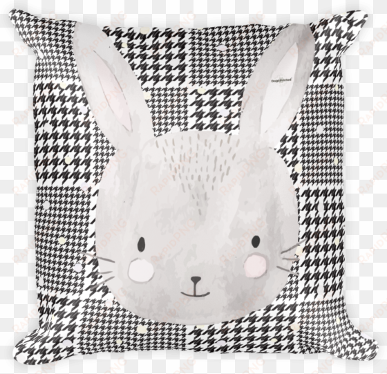 cute watercolor rabbit print - wood rabbit