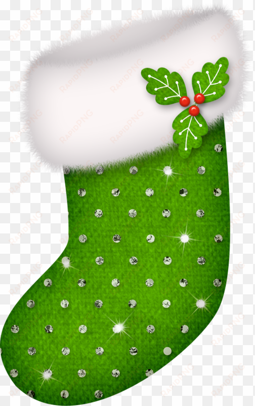 Яндекс - Фотки - Green Christmas Stocking Clipart transparent png image