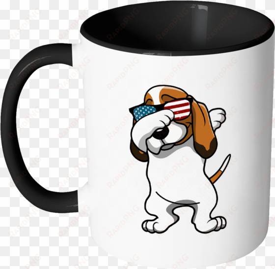 dabbing basset hound dog america flag - basset hound dog man