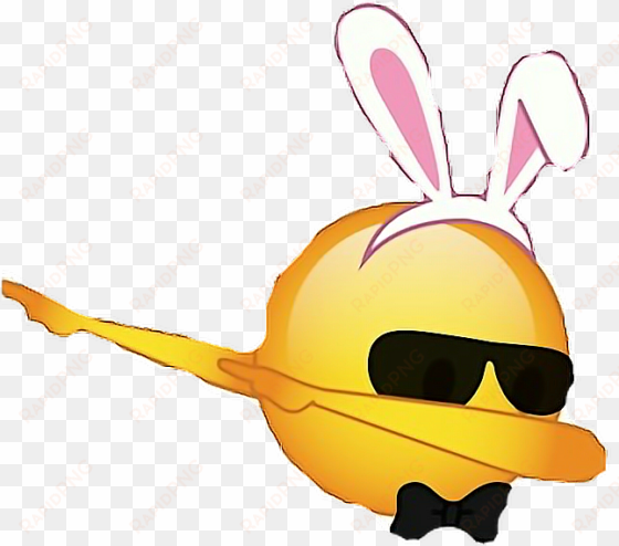 dabing emoji dab emoji bunny bow glasses freetoedit - dab emoji no background