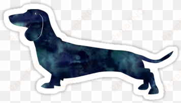 dachshund dog black watercolor silhouette sticker - dachshunds stickers