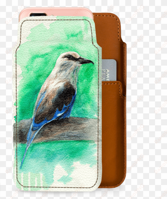 dailyobjects bird watercolor real leather wallet case - housse de coussin taie d'oreiller -coton et lin-45*45cm-motif