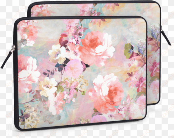 dailyobjects love of a flower ballistic nylon zippered - laptop sleeve 11/11.6 inch, romantic pink teal watercolor