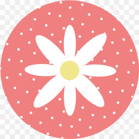 daisy with polka dots coral svg clip arts 600 x 599