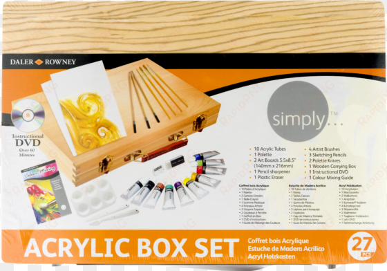 Daler - Rowney Simply Acrylic Wooden Box Set transparent png image