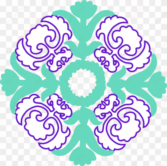 damask clipart florish - damask teal and purple