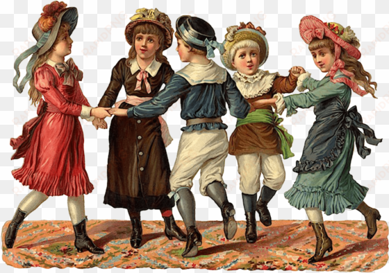 dancing victorian children - vintage children png