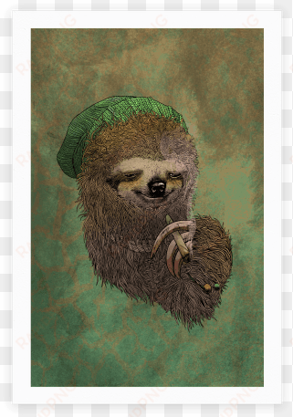 dank sloth poster - sloth hitting a joint