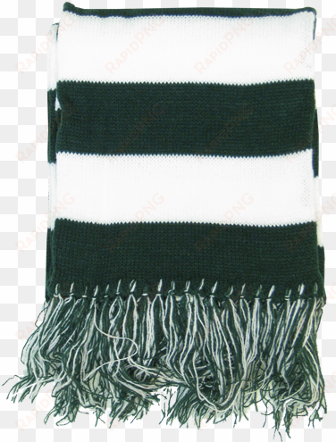 Dark Green/white Rugby Striped - Green And White Striped Scarf transparent png image