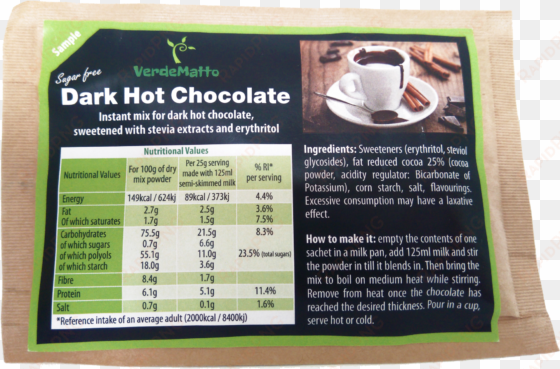 dark hot chocolate sample - grass