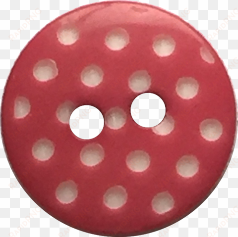 dark pink with white dots round plastic button, 2 sizes - polka dot