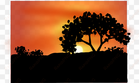 dawn, dusk, twilight, sunset, sunrise, tree, desert - dawn clip art