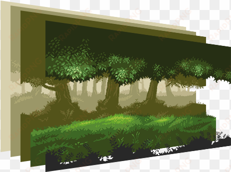 day light forest pixel art background - game pack #2