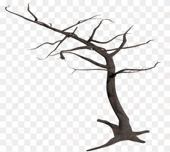 dead tree in wind - clip art