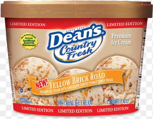 dean's country fresh premium yellow brick road ice - deans country fresh ice cream, premium, vanilla bean