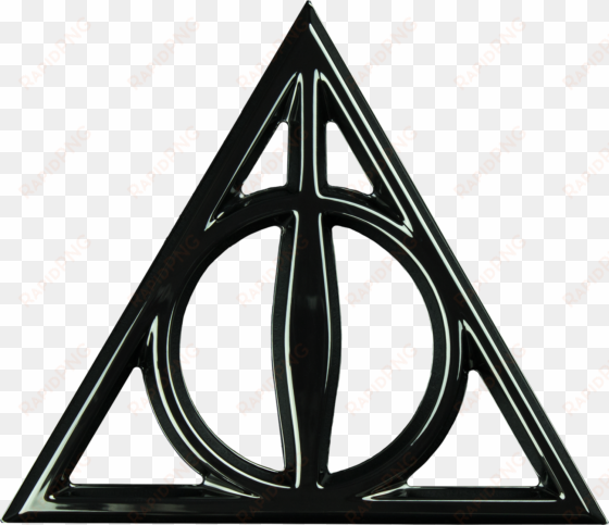 deathly hallows 3d black chrome premium emblem - harry potter deathly hallows png