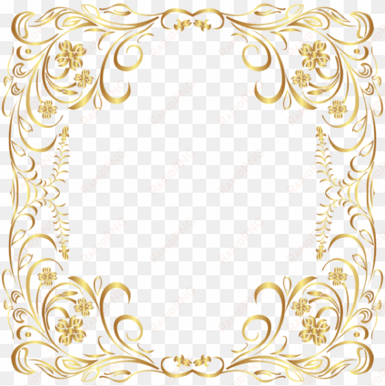 deco gold border frame png clip art - gold borders and frames