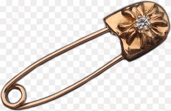 decorated safety pin - chrome heart diamond safety pin